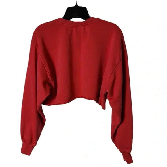 ARITZIA TNA AIRY AF  CROPPED  RED TOP, PTP 23”,women Lg ,oversized cropped - Picture 3 of 12